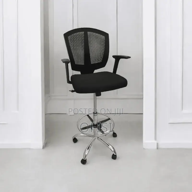 Office Chair; Adjustable Cashier Chair With Foot Ring