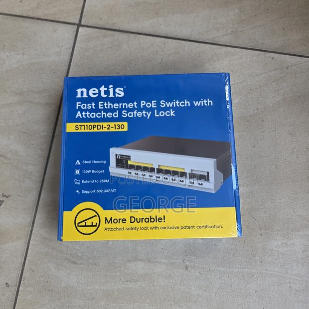 Netis 8 Port Fast Ethernet PoE Switch ST110PDI-2-130 120W