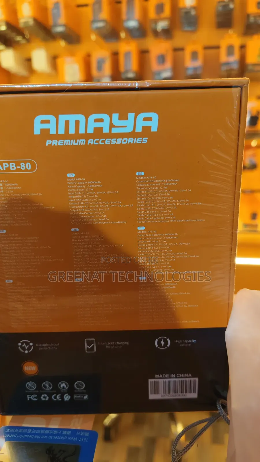 Amaya PowerBox 800 APB-80 80000mAh, 22.5W PD Fast Charging Powerbank