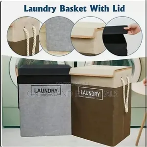 Jute Rope Foldable 70L Laundry Basket With Lid Cotton Laundry Hamper