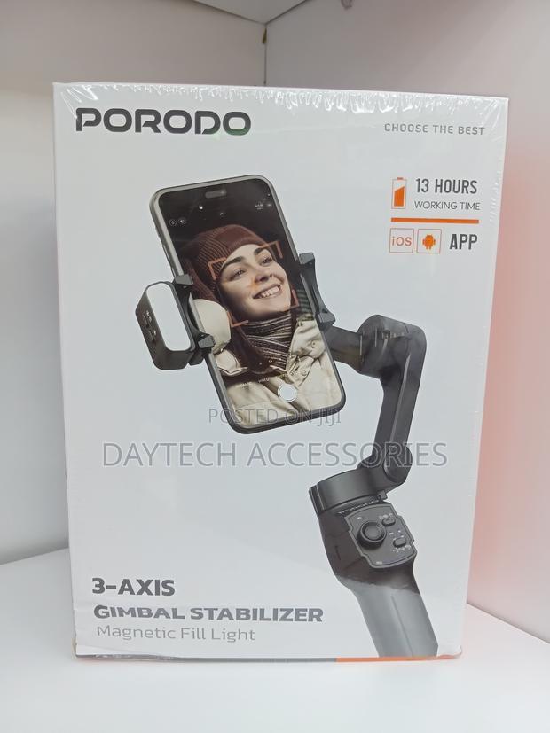 Porodo 3-Axis Gimbal Stabilizer Magnetic Fill Light - LFS127 - thumbnail 3