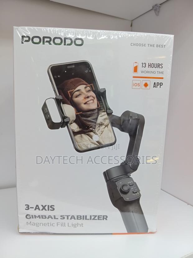 Porodo 3-Axis Gimbal Stabilizer Magnetic Fill Light - LFS127 - thumbnail 2