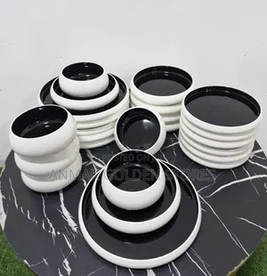 24pcs Elegant White Double Glaze Ceramic Dinner Set
