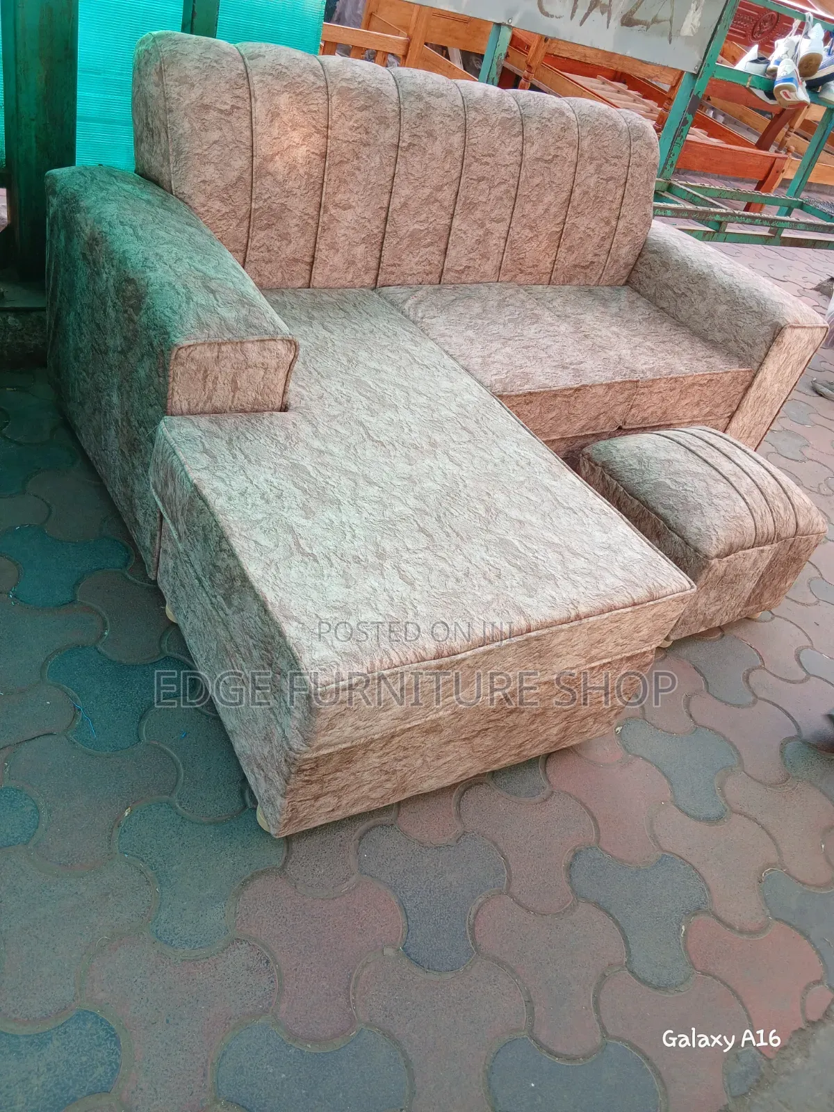 Brown Velvet 4seater Sofa Set Available for Sale