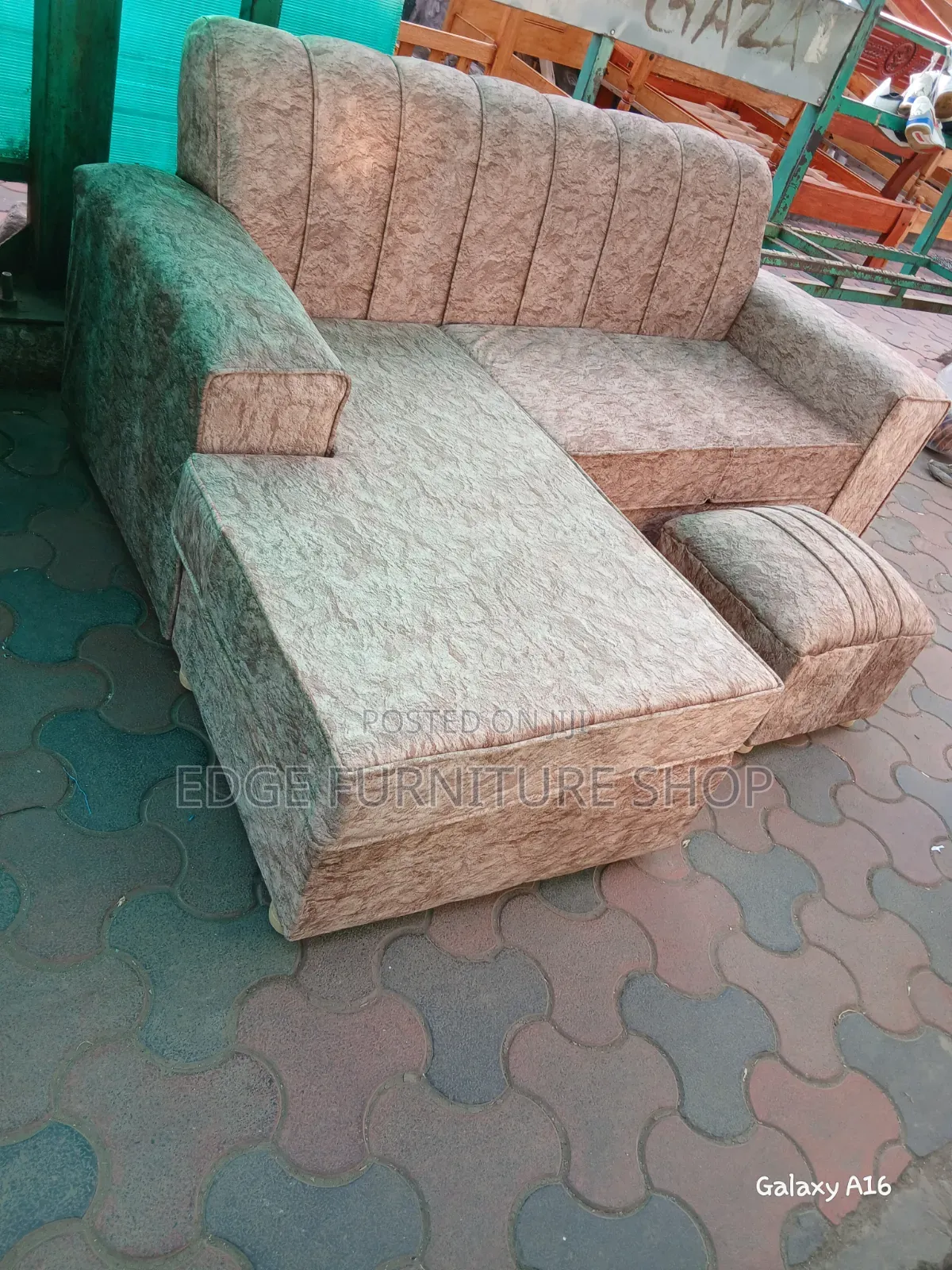 Brown Velvet 4seater Sofa Set Available for Sale