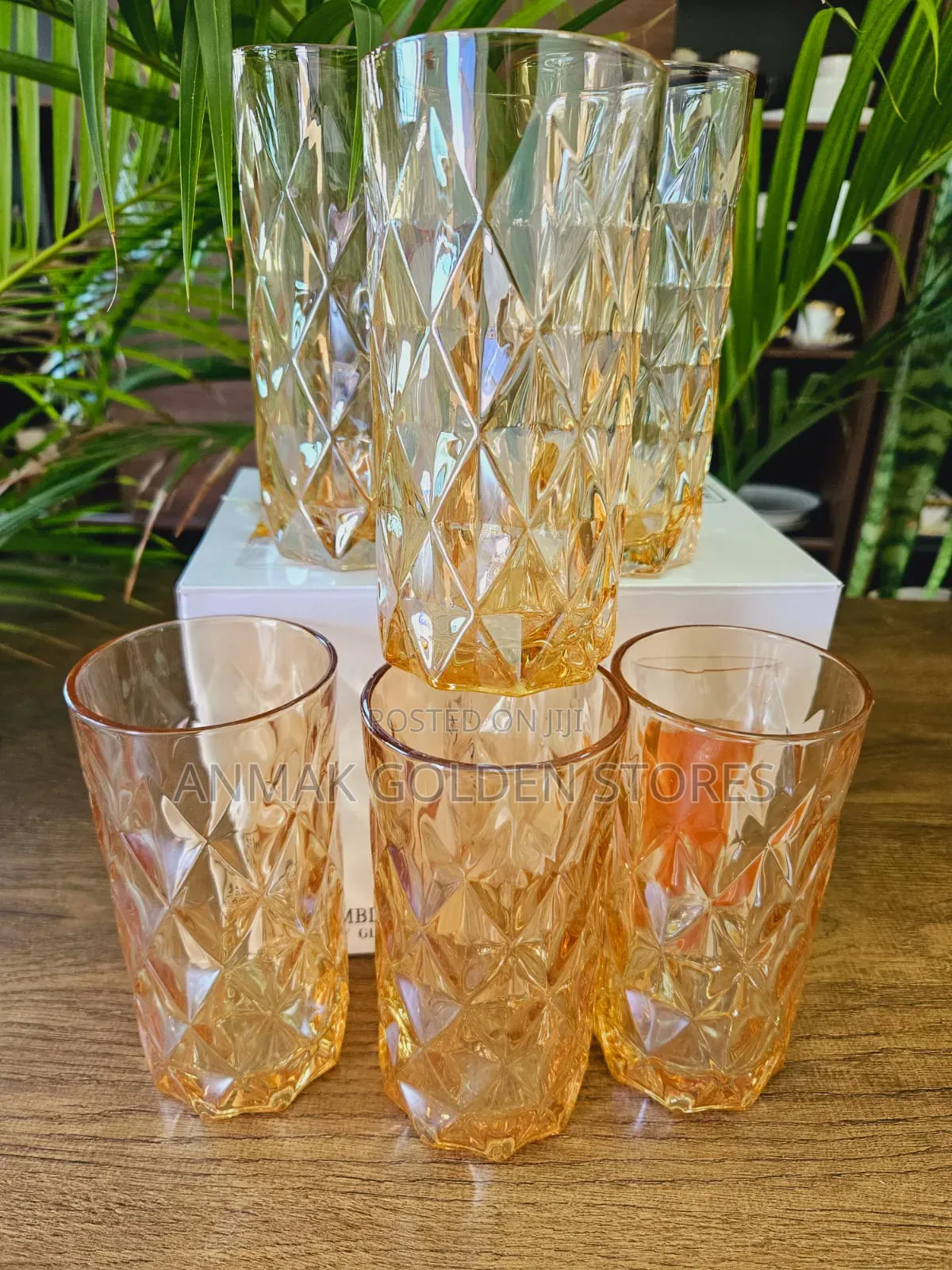 Heavy Golden Water Glass in Stock 6pcs at 1200