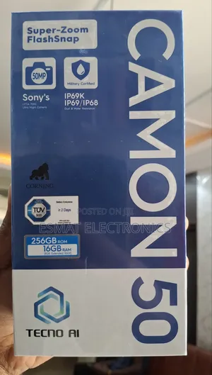 New Tecno Camon 50 256 GB Black