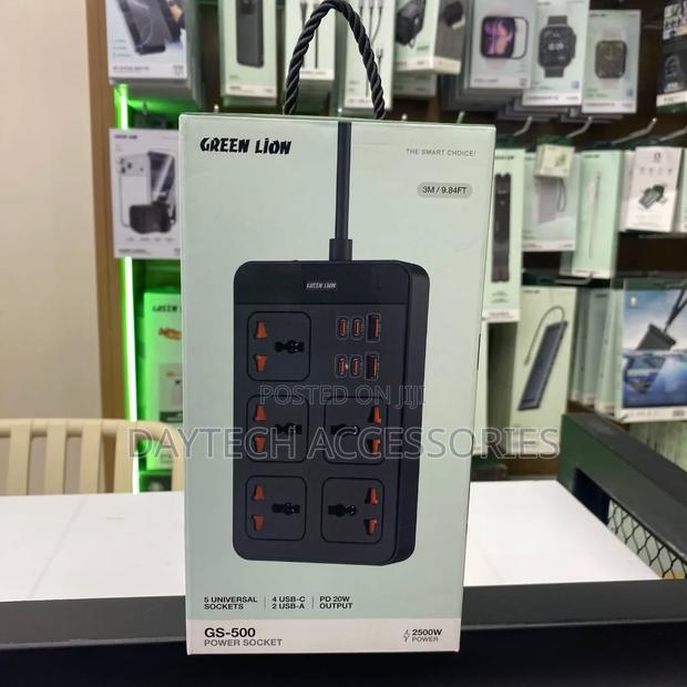 Green Lion GS-500 11 in 1 Power Socket (Model: GNGS500PSBK) in Black. - thumbnail 2