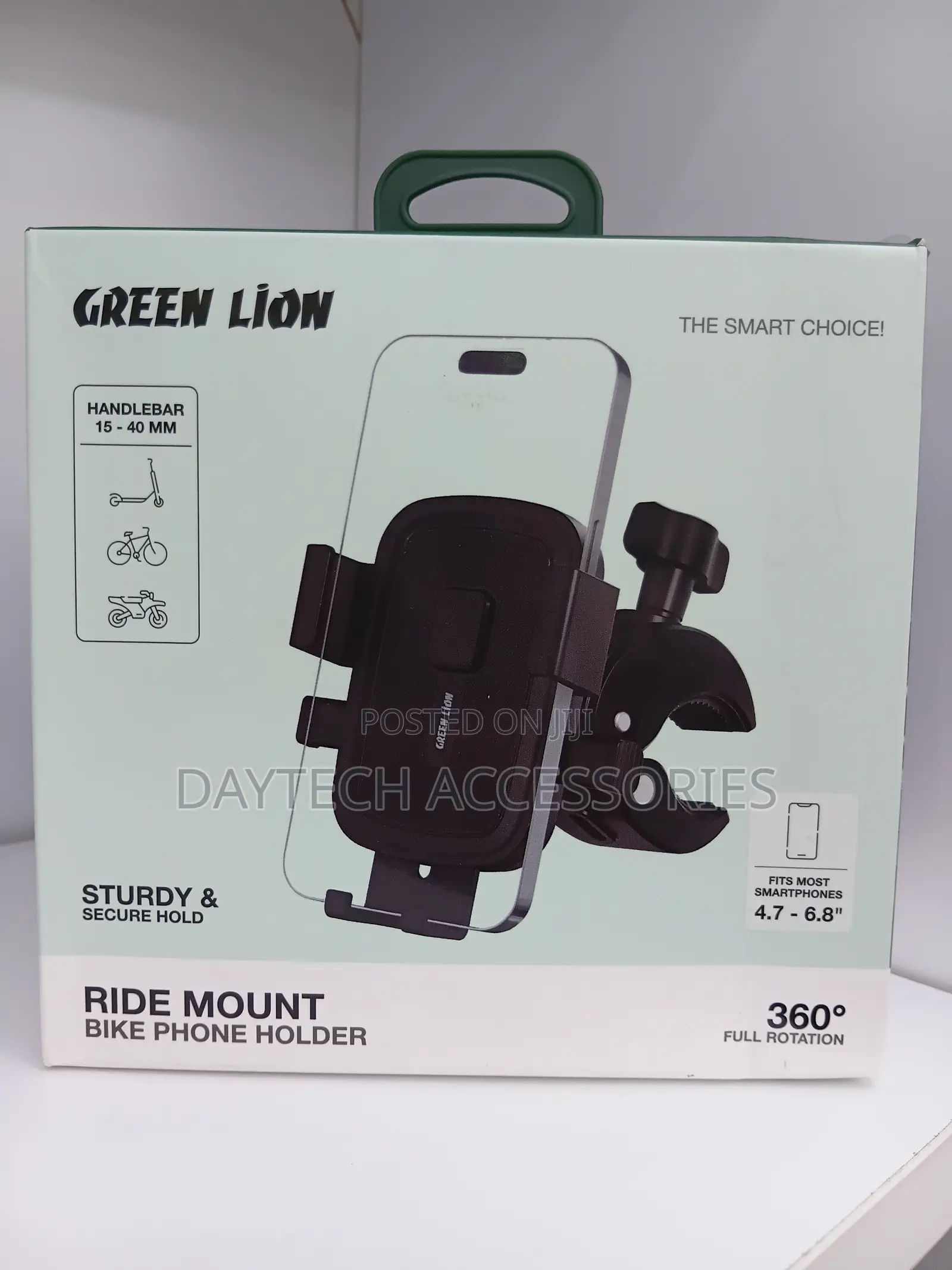 Green Lion Ride Mount Bike Phone Holder 360 Rotation Secure Grip