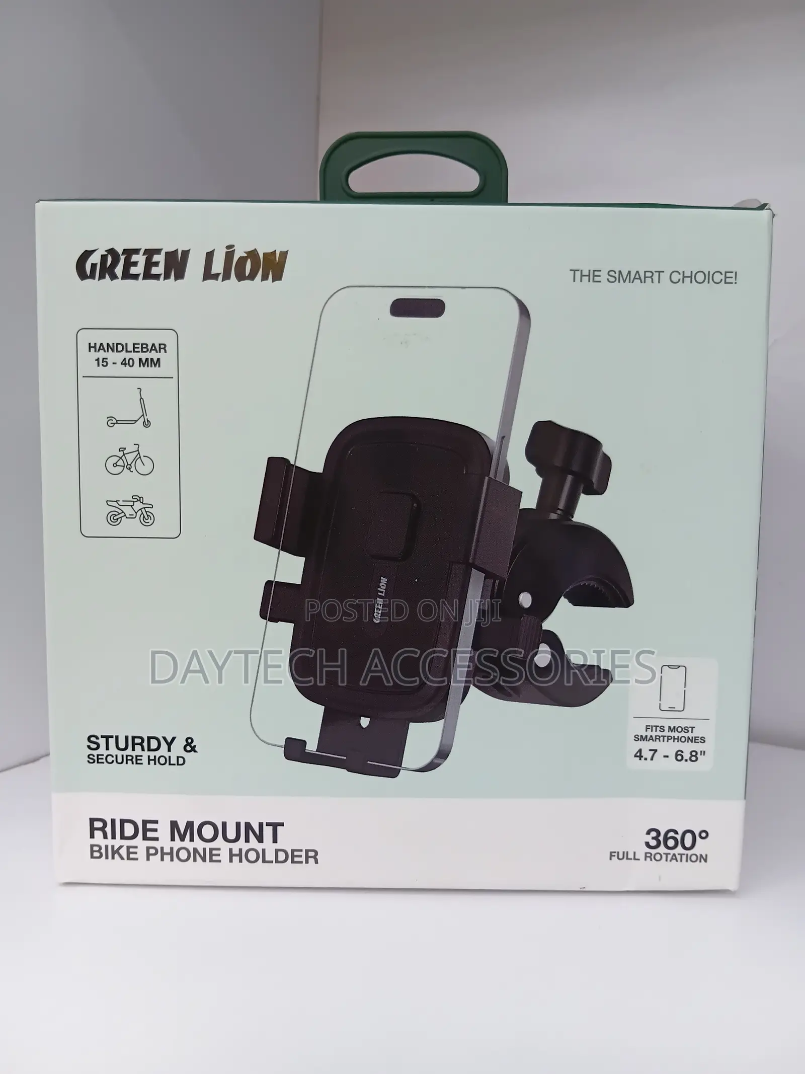 Green Lion Ride Mount Bike Phone Holder Mount - Black