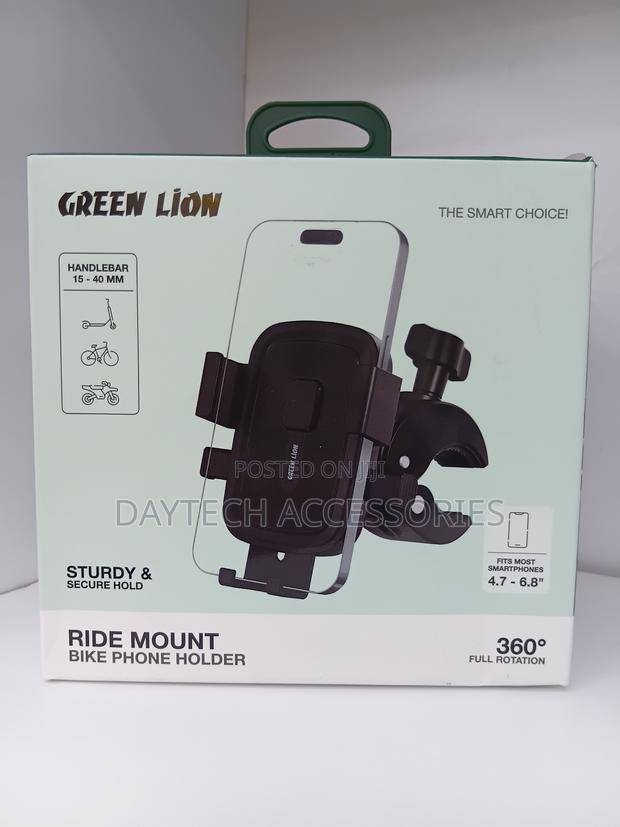 Green Lion Ride Mount Bike Phone Holder Mount - Black
