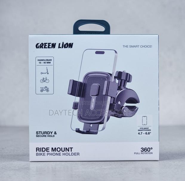 Green Lion Ride Mount Bike Phone Holder Black Gnridhldbk