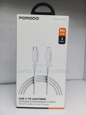 This Is a Porodo USB-C to Lightning 3-Meter Durable Charging Cable