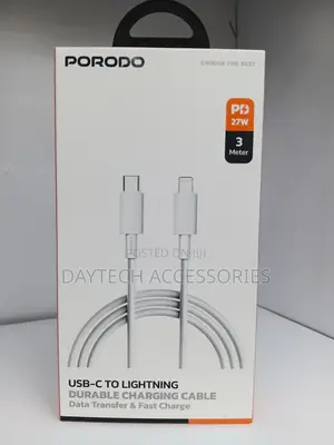 This Is a Porodo USB-C to Lightning 3-Meter Durable Charging Cable