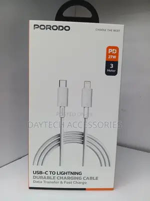 Porodo USB Type-C to Lightning Head Fast Charging Cable 27W PD - 3M