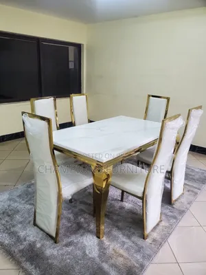 Gold White Dining Set