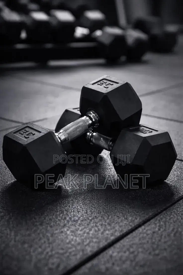 Hex Rubber Dumbbells – Professional Gym Quality