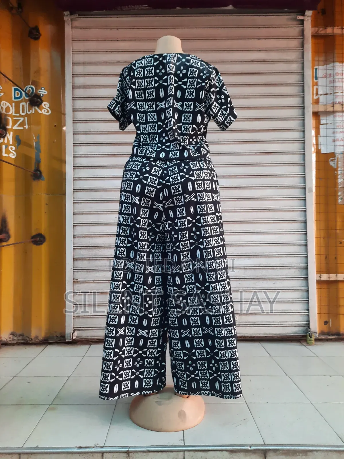 New Women's Kitenge Two-Piece Set – Crop Top Palazzo Trousers