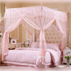 5 by 6 Four Stand Mosquito Net _ Pink