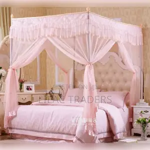5 by 6 Four Stand Mosquito Net _ Pink