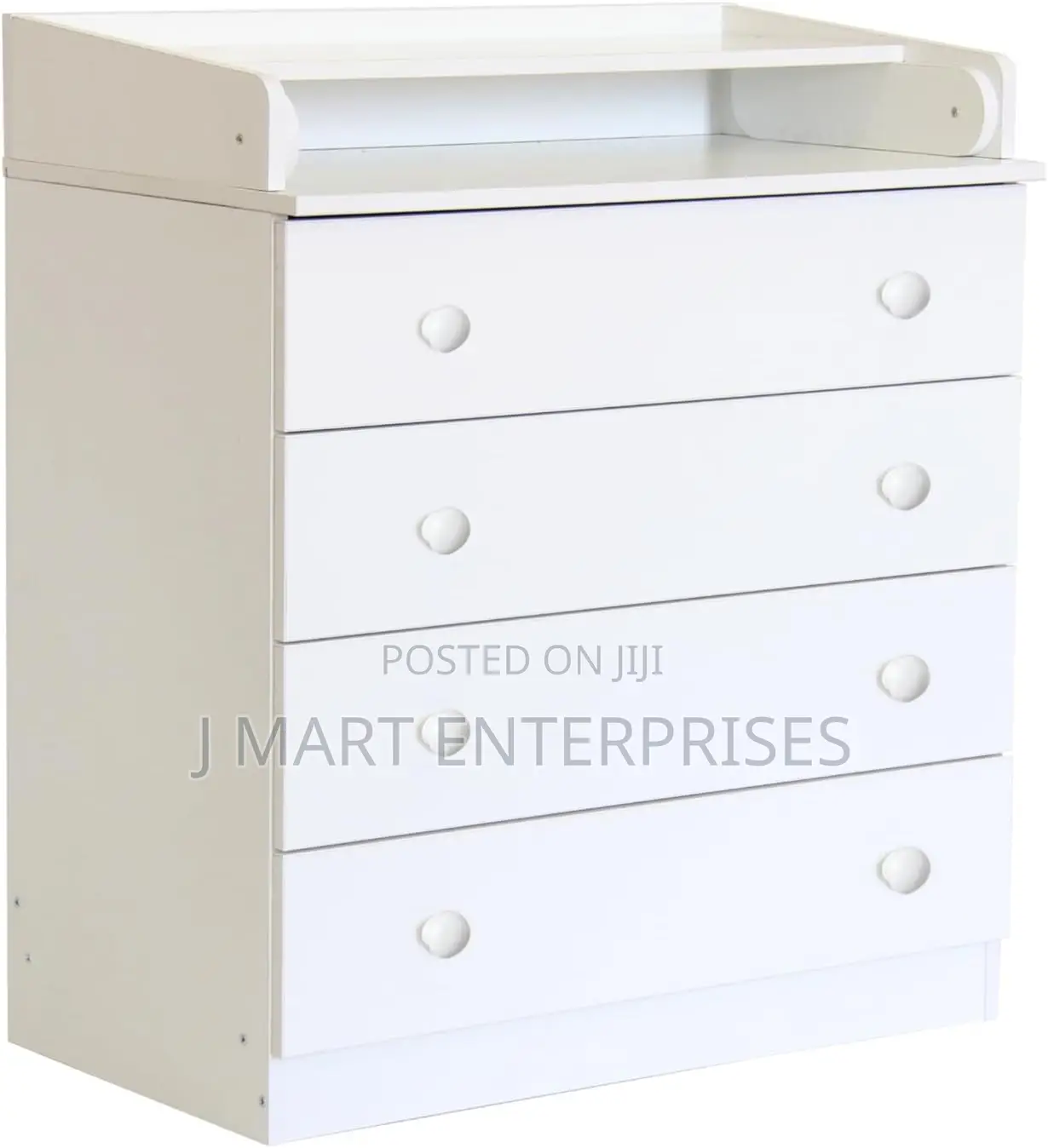 Kidsaw Childs 4 Drawer Unit With Changing Board and Storage, White
