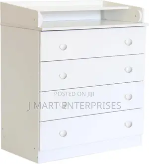 Kidsaw Childs 4 Drawer Unit With Changing Board and Storage, White