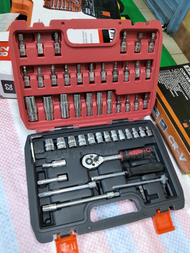 Mechanical Socket Spanner Set 53 PC's With Screwdriver Set Deep Socket