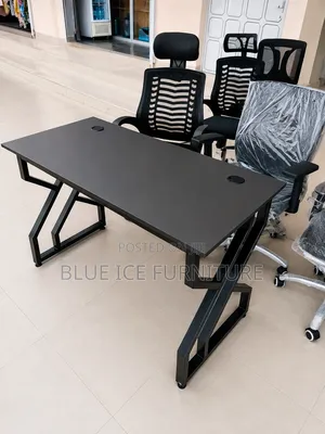 Modern Office Desk 1.2cm With Metallic Double Frame