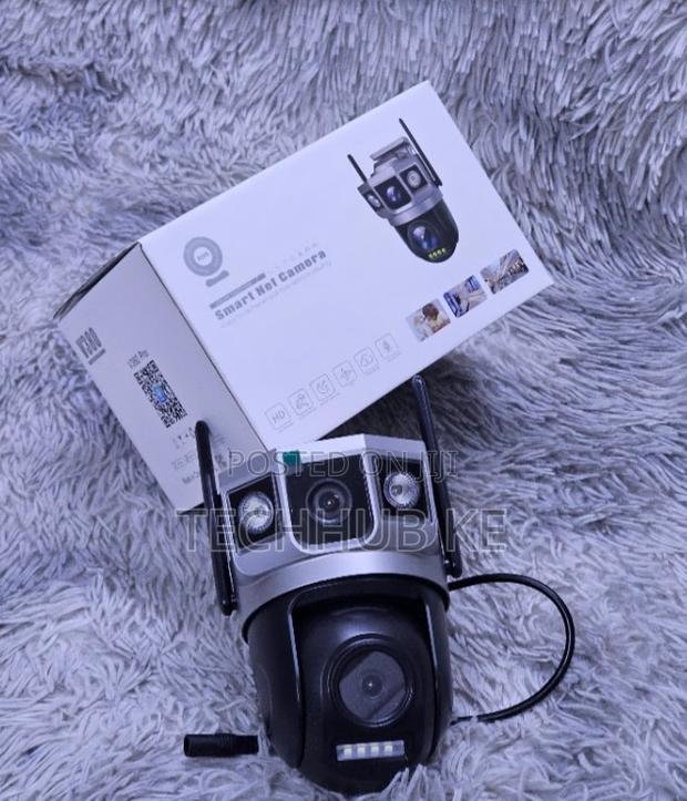 2MP Dual-Lens Security Camera, 360° PTZ, H.265, WiFi, Night Vision