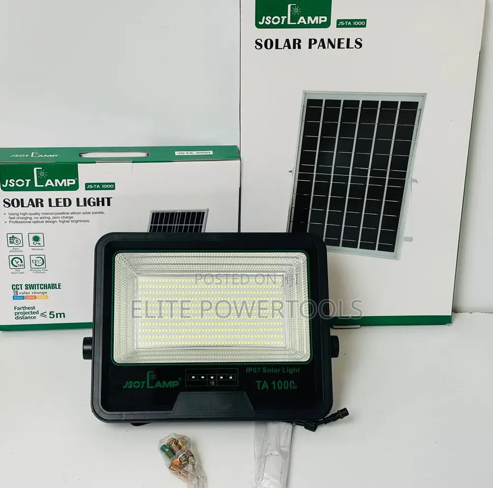 TA 1000W Solar LED Flood Light With Solar Panel Remote