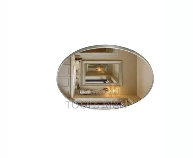 Modern Oval Wall Mirror - Brushed Silver Aluminum Frame. - thumbnail 2