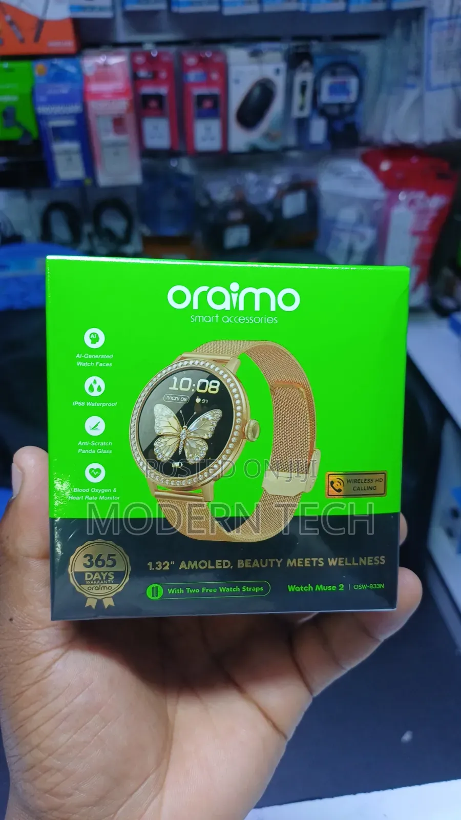 Oraimo Watch Muse 2 AMOLED Smartwatch – IP68 Waterproof