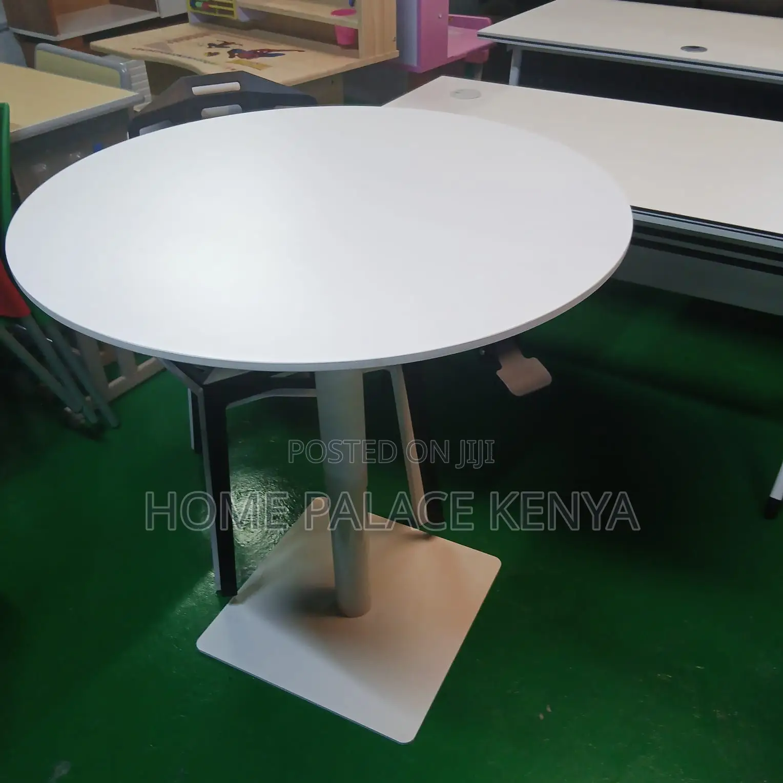 Dining Table: Dual Use Adjustable Round Table With Square Base