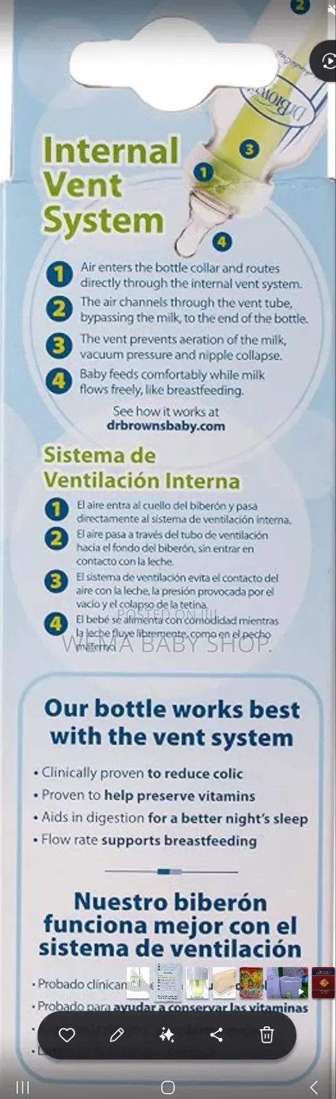 Dr. Brown's 60ml Anti-Colic Baby Feeding Bottle (Newborn)