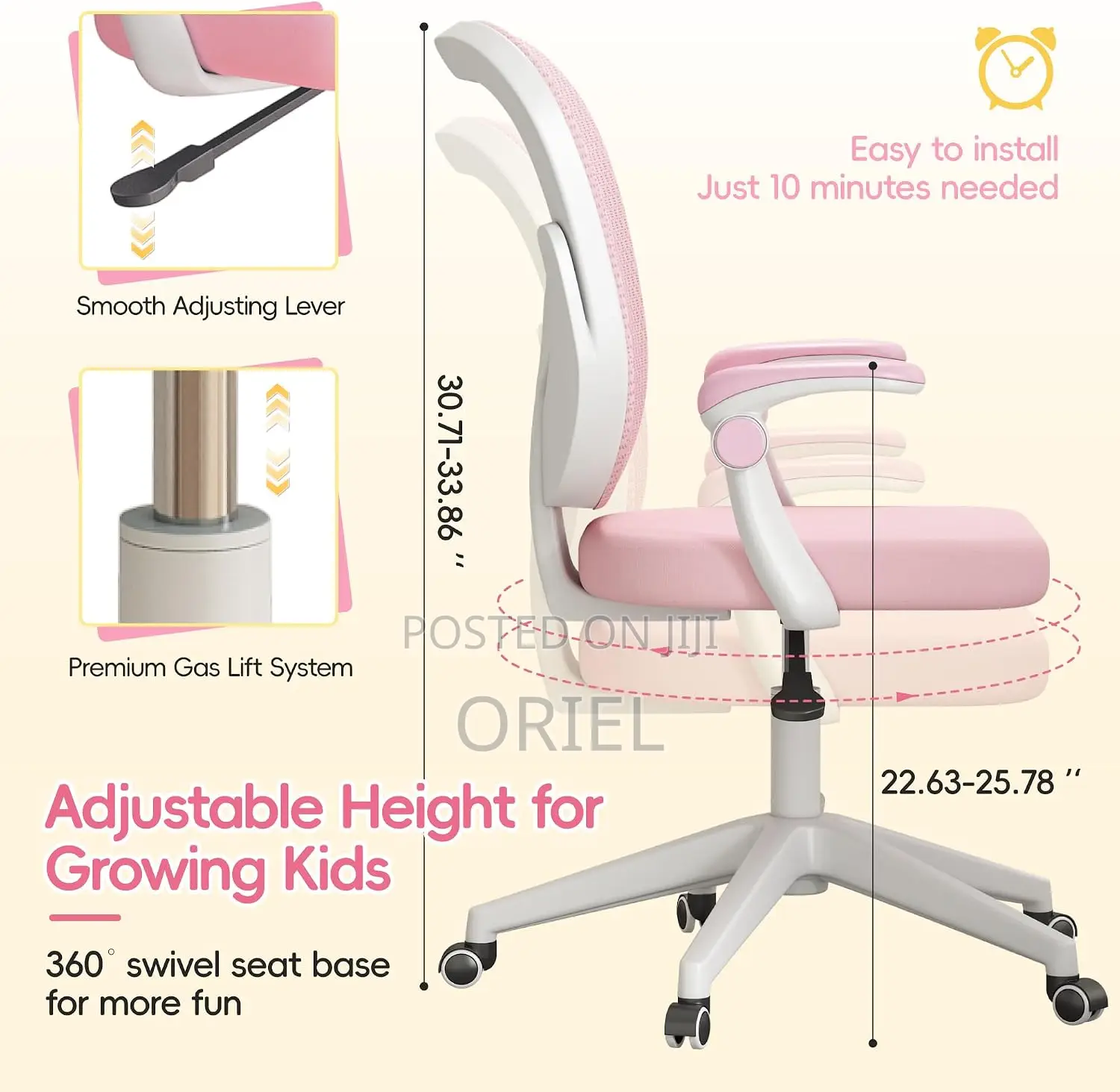 Office Chair : Pink Kids Study Desk Chair