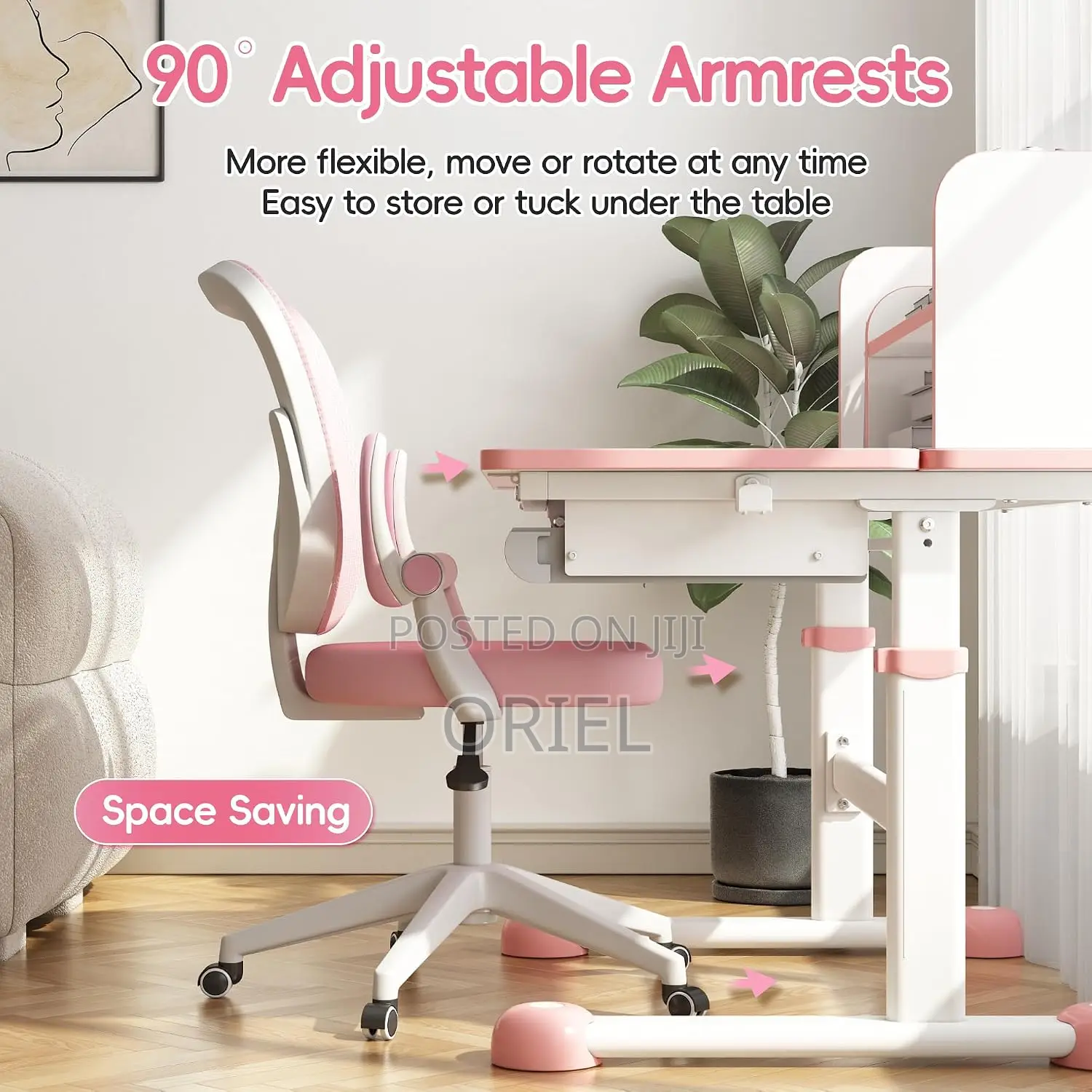 Office Chair : Pink Kids Study Desk Chair
