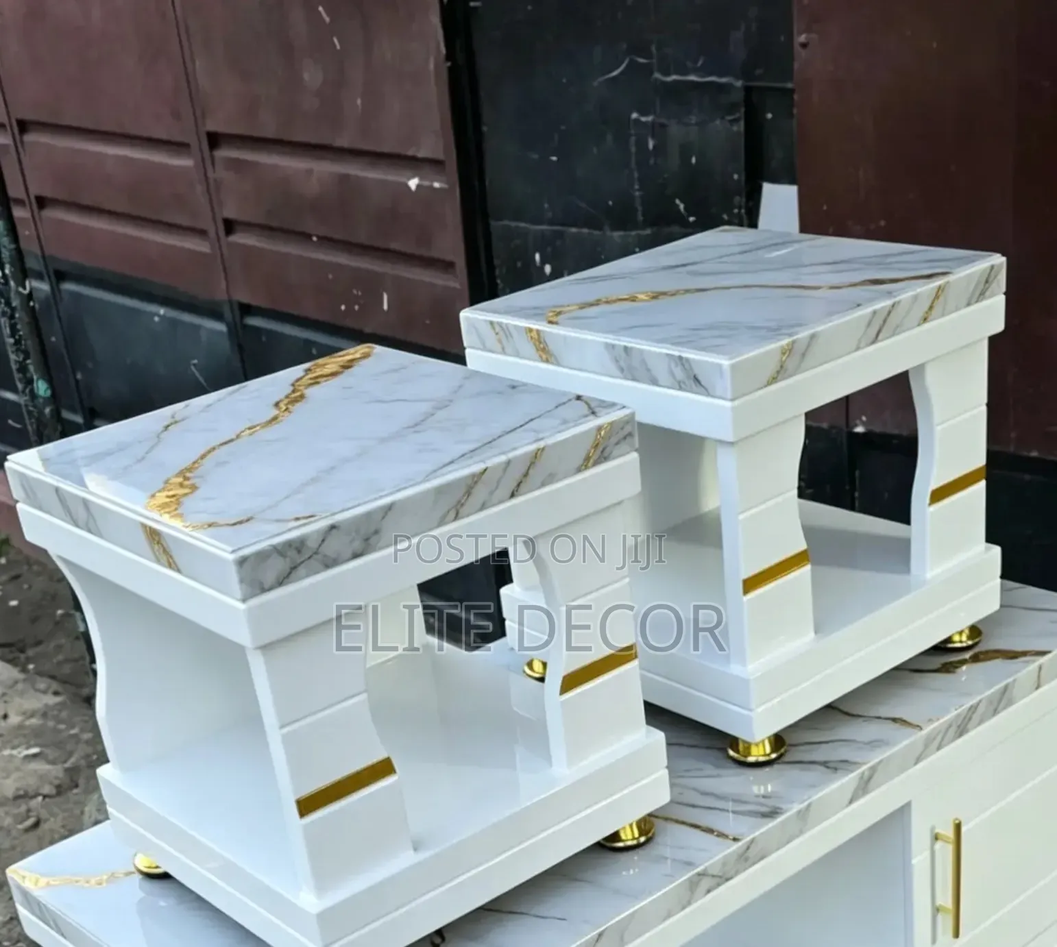 Modern Stool With Marble Topper – Stylish Home Living Room Seat