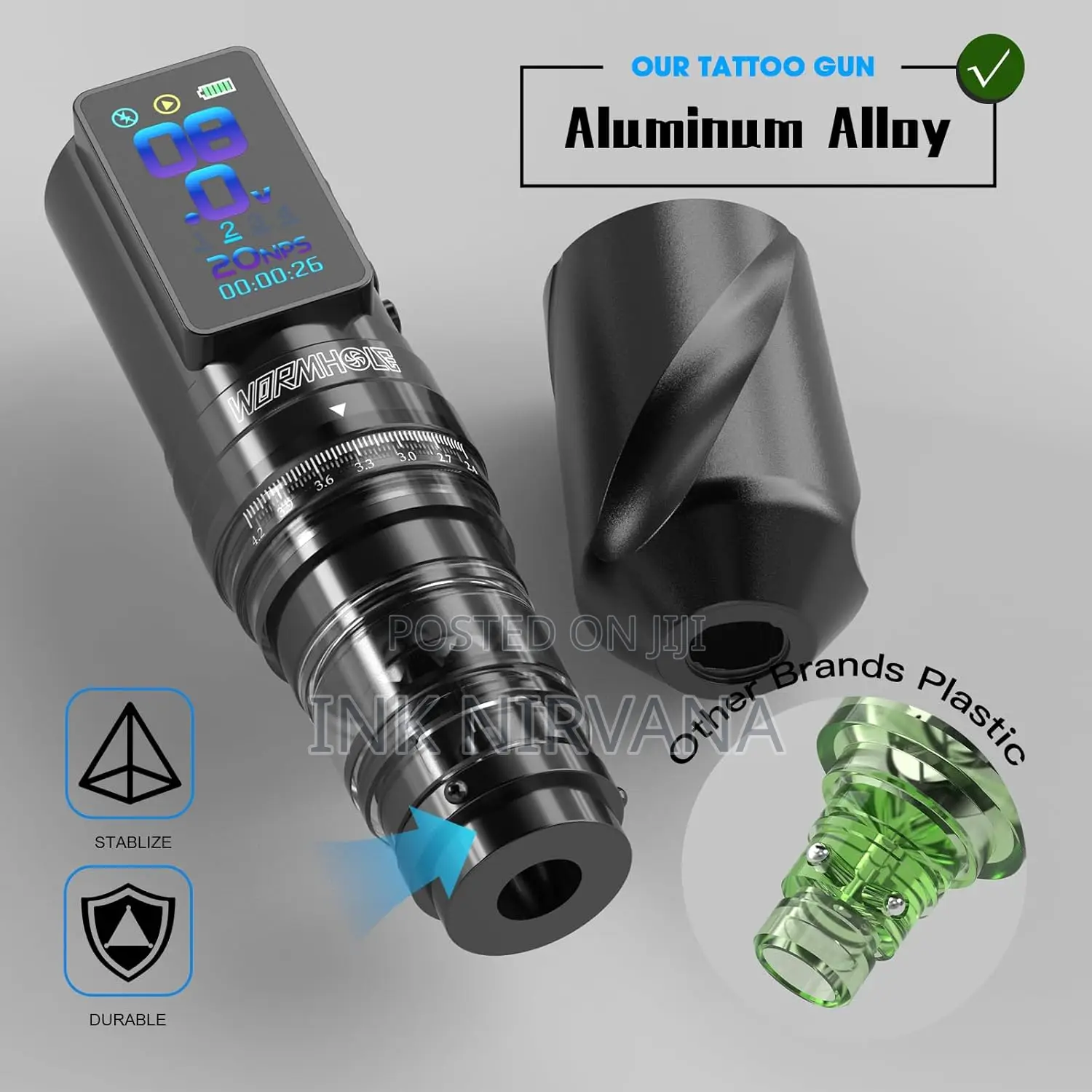 Wormhole Wireless Tattoo Machine Full Kit- 2 PCS Batteries