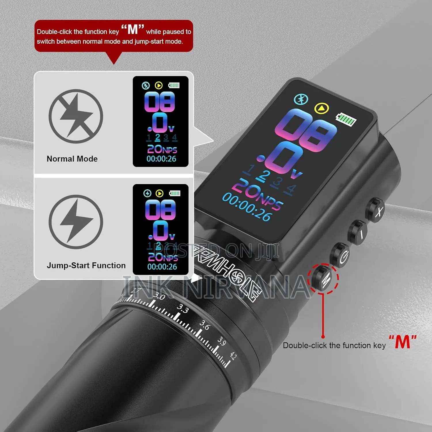 Wormhole Wireless Tattoo Machine Full Kit- 2 PCS Batteries