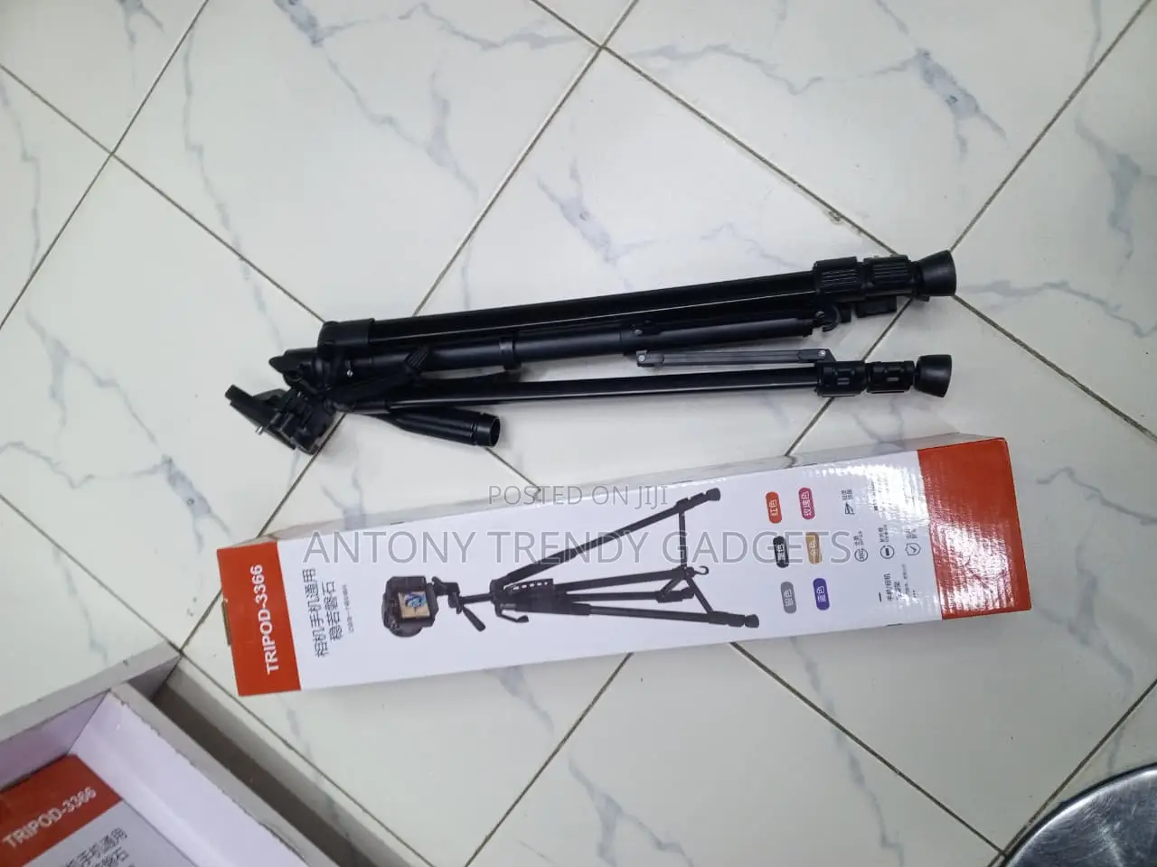 Tripod 3366 Phone Camera Stand With 3-Way Pan Head