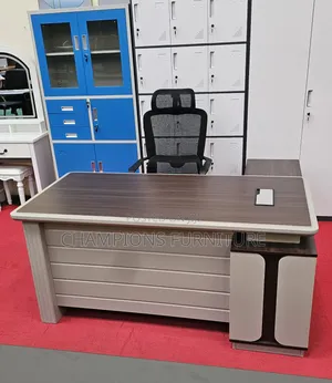 1.6M Executive Beige and Brown Office Desk