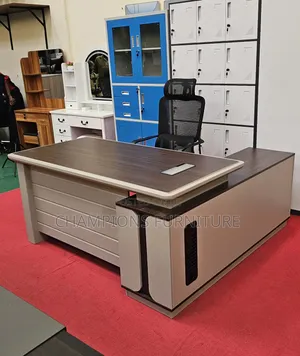 1.6M Executive Beige and Brown Office Desk