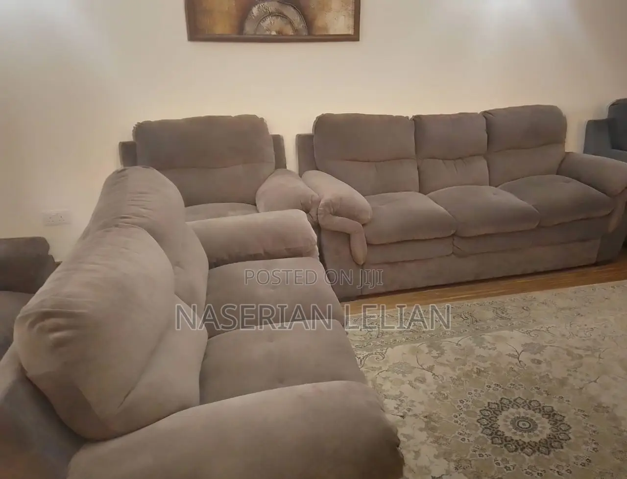 Quality 6-Seater Sofa Sets (Light Gray Brown)