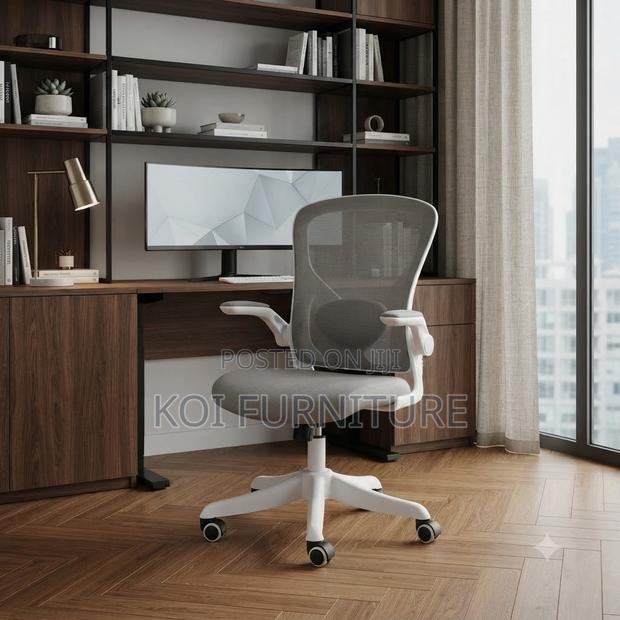 Office Chairs; White Ergonomic Office Chair With Mid Backrest