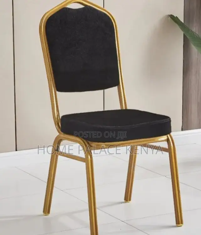 Dining Chair: Crown Back Metallic Banquet Chair