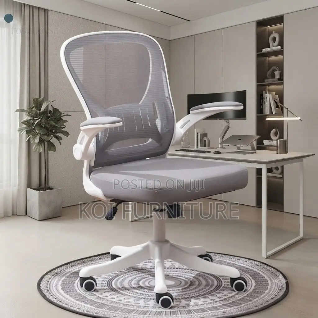 Office Chairs; White Ergonomic Office Chair With Mid Backrest