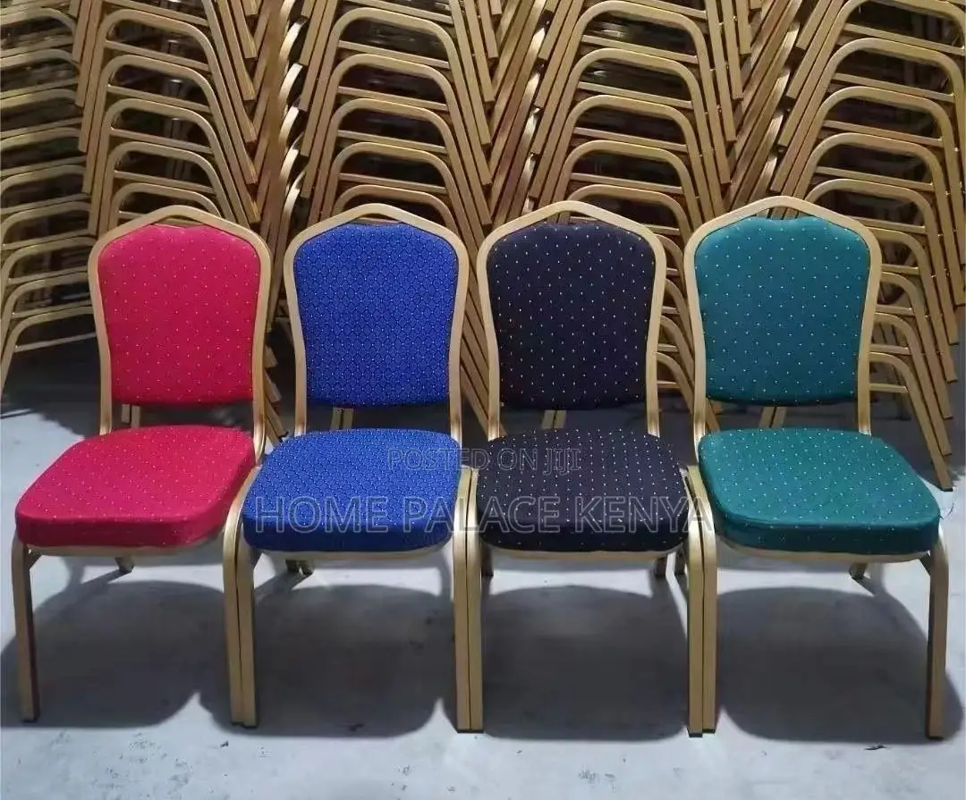 Dining Chair: Crown Back Metallic Banquet Chair