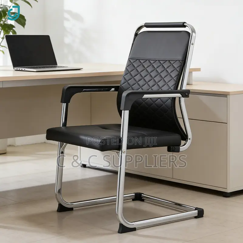 Leather Visitors Chair With Armrest