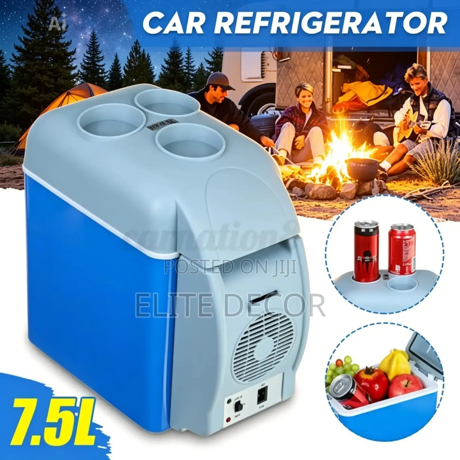 Portable 7.5L Car Fridge Cooler Warmer – 12V MiniTravel Refrigerator