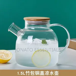 Elegant Glass Teapot Set With Wooden Lid 1.8L and 1.5L